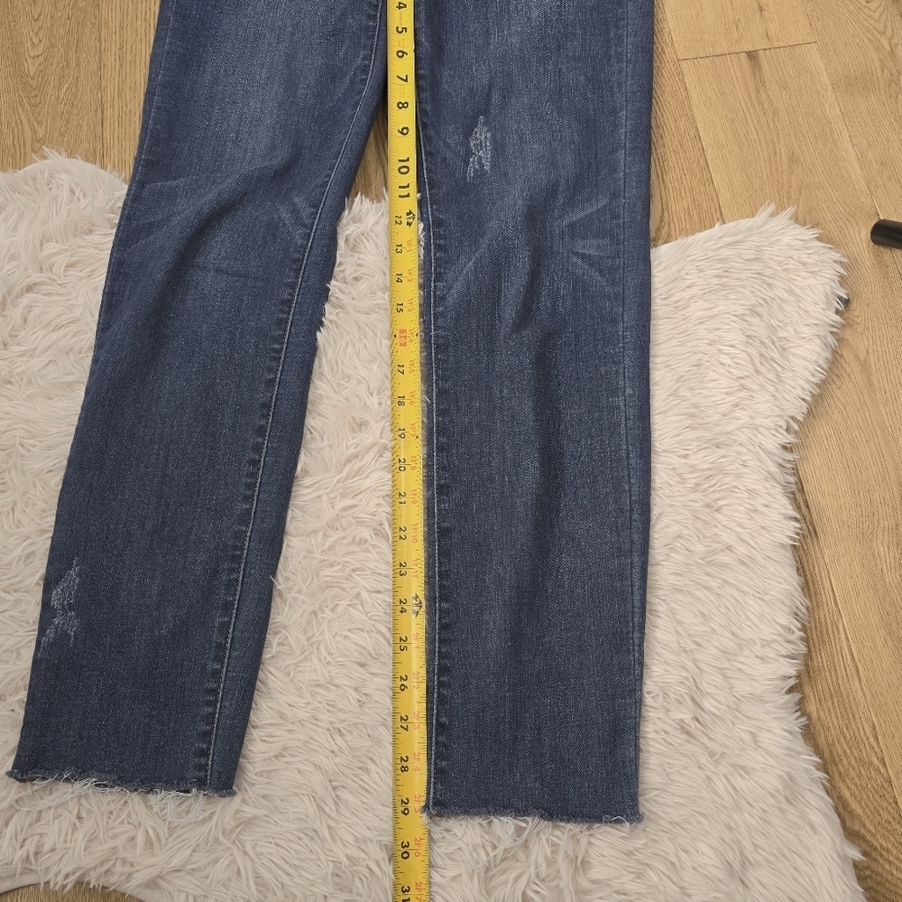 Judy Blue Dark Wash Straight Leg Relaxed Fit Lightly Distressed Jeans Size 5 27 - Picture 7 of 13